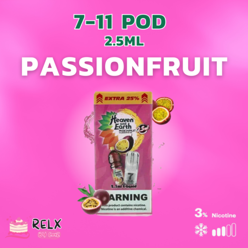Passion Fruit เสาวรส หอมแบบหวานอมเปรี้ยว ชัดเจนมาก รสชาติหวานกำลังดี ใช้กับเครื่อง JUES , RELX Infinity , INFY ได้ ความจุ 2.5 มล. NIC 3%